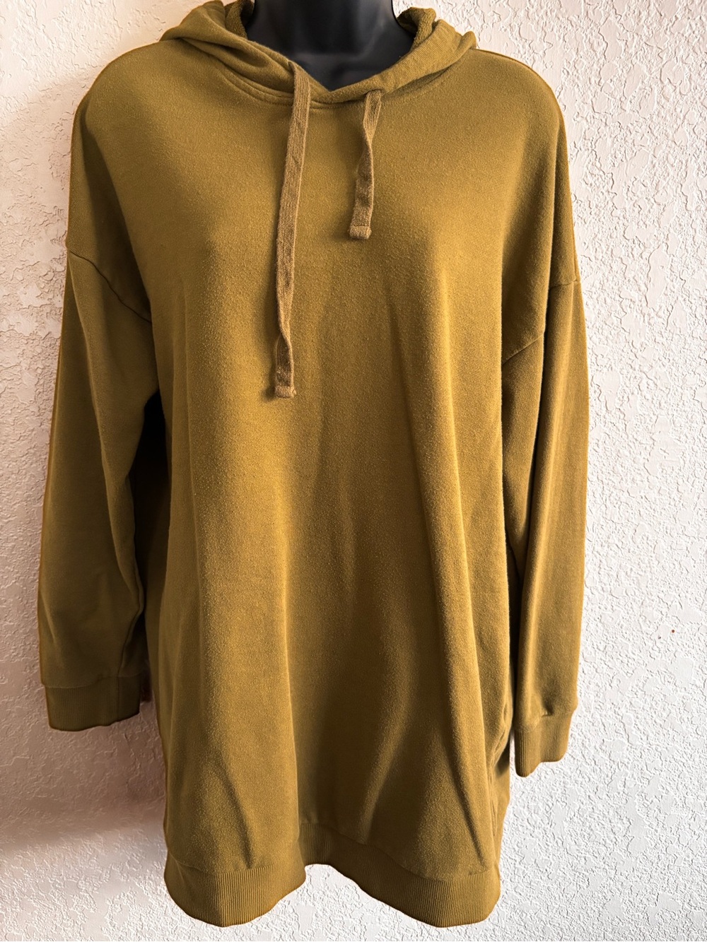Forever 21 Women's Olive Hoodie Longline Pullover